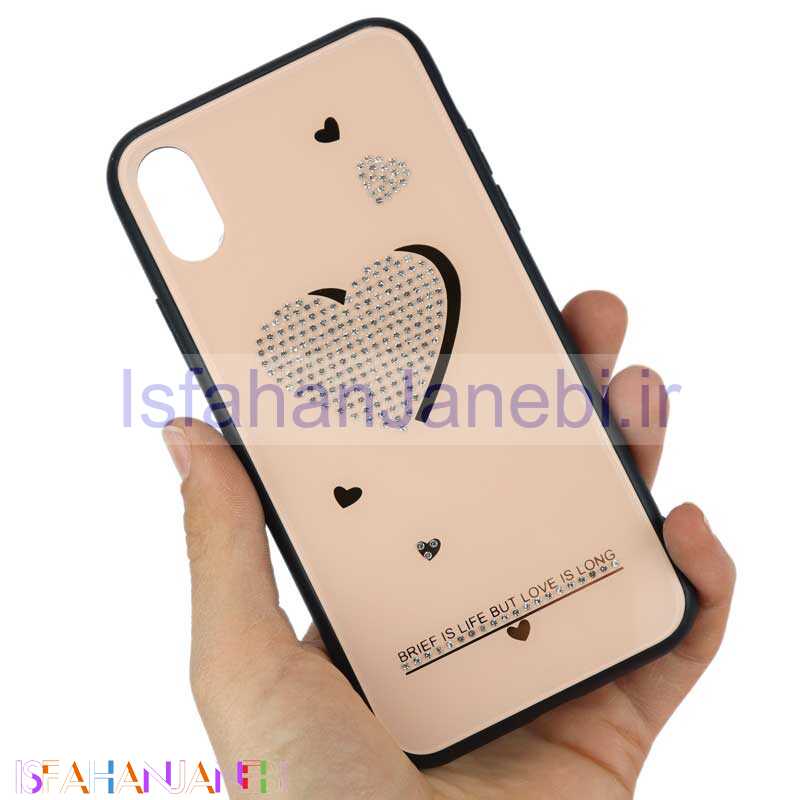 اصفهان جانبی-قاب رزگلد طلایی نگین دار iPhone X/XS کد2