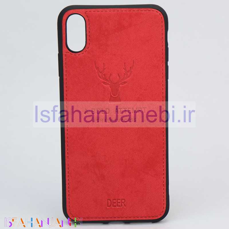 اصفهان جانبی-قاب چرمی طرح گوزن iPhone XS Max قرمز