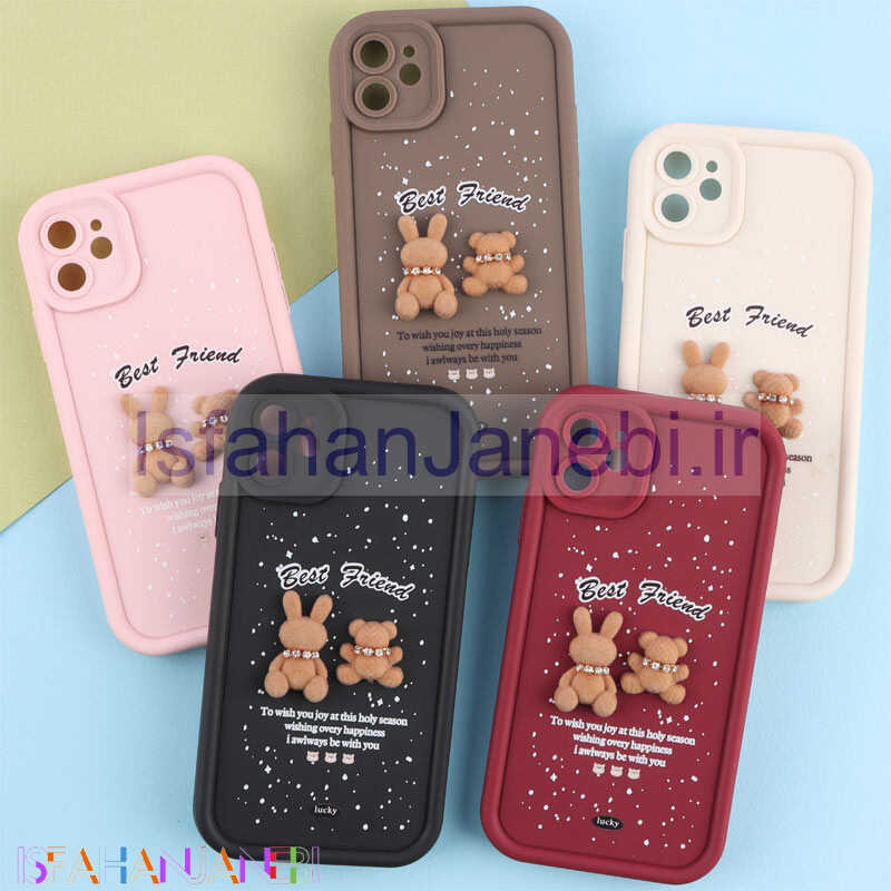 اصفهان جانبی-قاب سولید کیس عروسکی پشمالو محافظ لنزدار iPhone 11