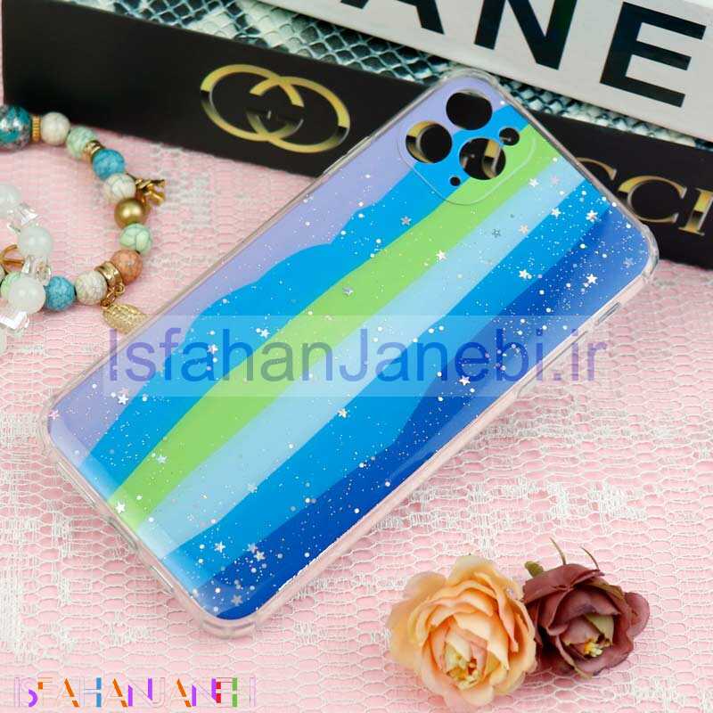 اصفهان جانبی-قاب محافظ لنزدار رنگین کمانی ستاره ای iPhone 11 Pro Max
