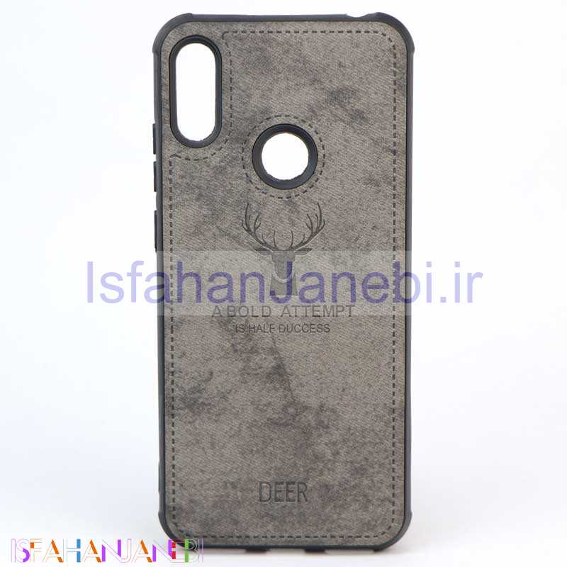اصفهان جانبی-قاب چرمی طرح گوزن Huawei Y6 Prime 2019 خاکستری