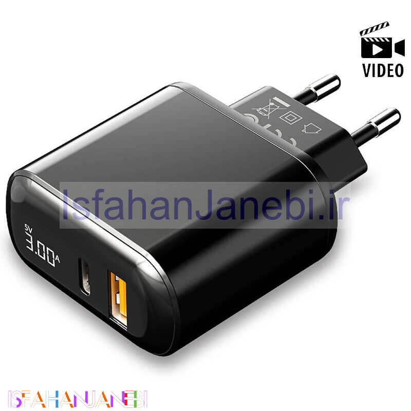 اصفهان جانبی-کلگی فست شارژ Mcdodo CH-7170 2Port 3A QC3 PD 18W