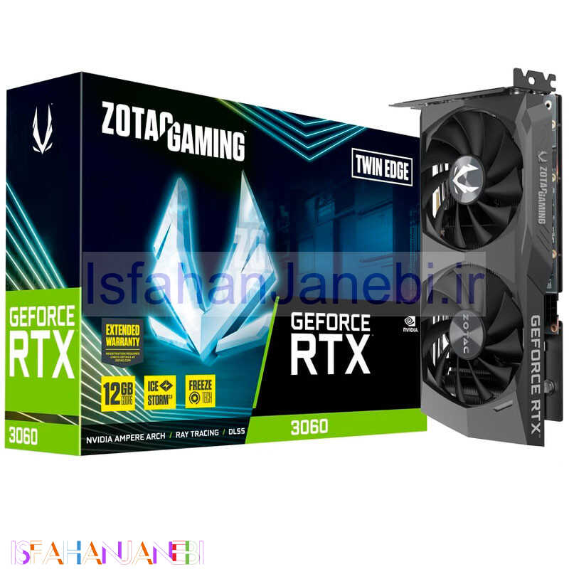 اصفهان جانبی-کارت گرافیک Zotac Gaming GeForce RTX3060 Twin Edge 12GB GDDR6 192Bit
