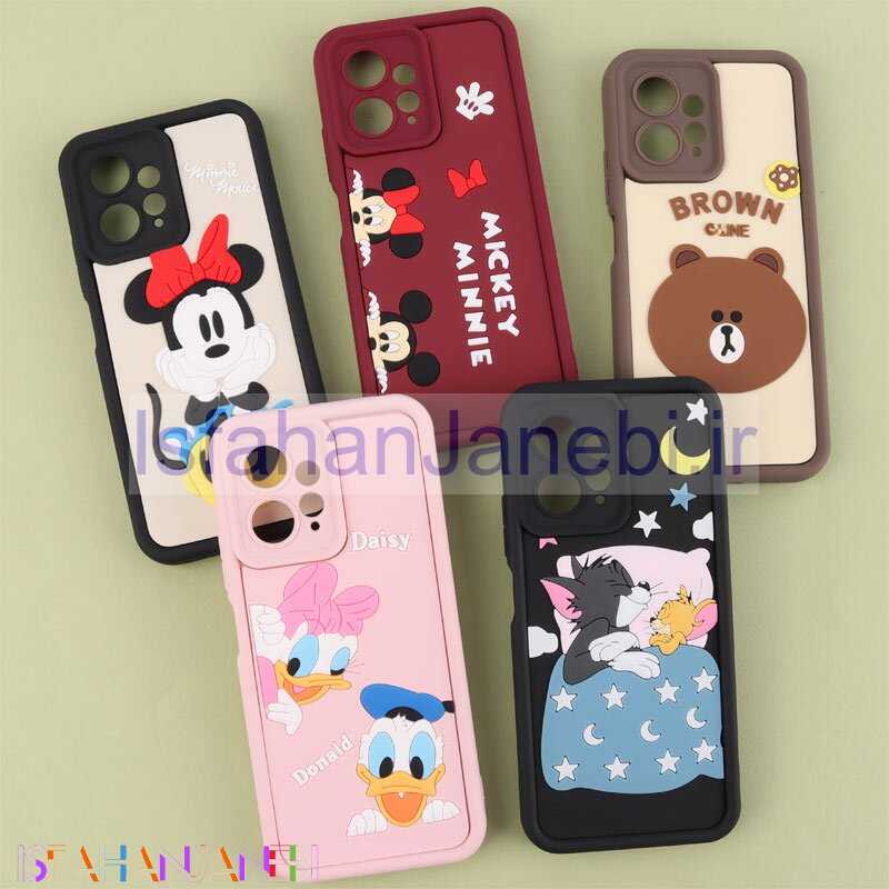 اصفهان جانبی-قاب سولید شیائومی Redmi Note 12 4G کارتونی برجسته محافظ لنزدار