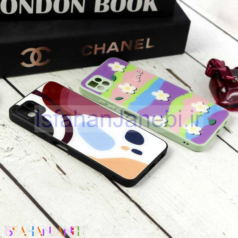 اصفهان جانبی-قاب طرحدار پشت گلسی محافظ لنزدار Samsung Galaxy A22 5G