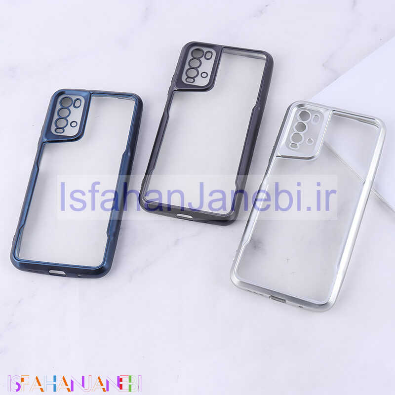 اصفهان جانبی-قاب ژله ای شفاف شیائومی Poco M3 طرح تیتانیوم محافظ لنزدار