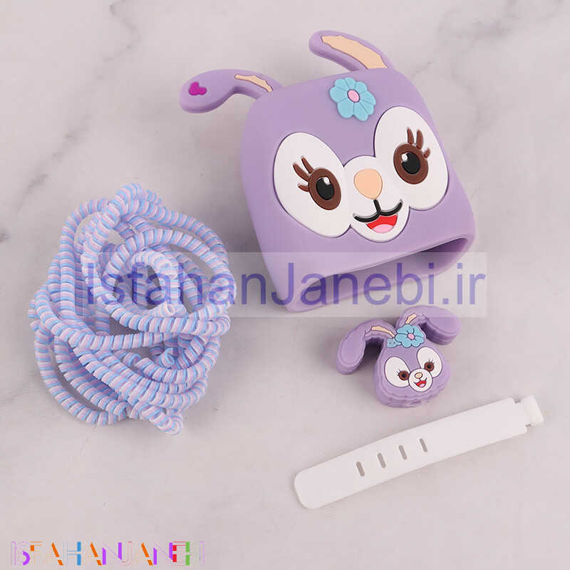 اصفهان جانبی-ست محافظ کابل و کلگی شارژر شیائومی 33 وات طرح خرگوش بنفش