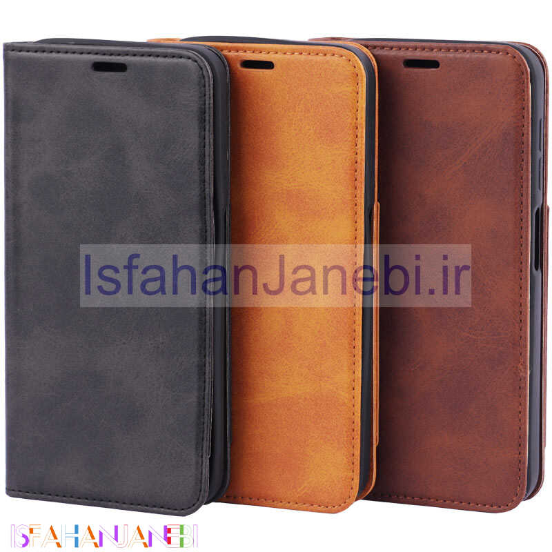 اصفهان جانبی-کیف چرمی Santa Barbara محافظ لنزدار Samsung Galaxy A24 4G