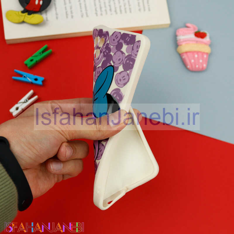 اصفهان جانبی-قاب سیلیکونی سفید محافظ لنزدار طرح میکی موس 2 سامسونگ A22 5G
