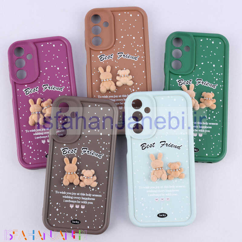 اصفهان جانبی-قاب سولید کیس عروسکی پشمالو محافظ لنزدار Samsung Galaxy A15