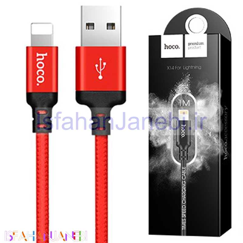 اصفهان جانبی-کابل کنفی سرفلزی آیفونی Hoco X14 Times Speed 2m (گارانتی 6 ماهه)