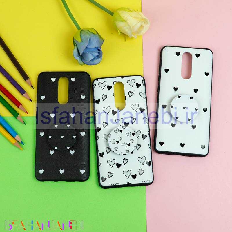 اصفهان جانبی-قاب فانتزی برجسته + پاپ سوکت طرح قلب شیائومی Redmi 8 سری D