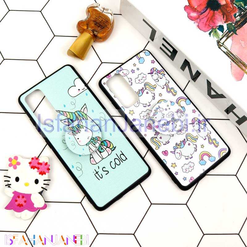 اصفهان جانبی-قاب فانتزی برجسته + پاپ سوکت طرح یونیکورن سامسونگ S20 FE سری D