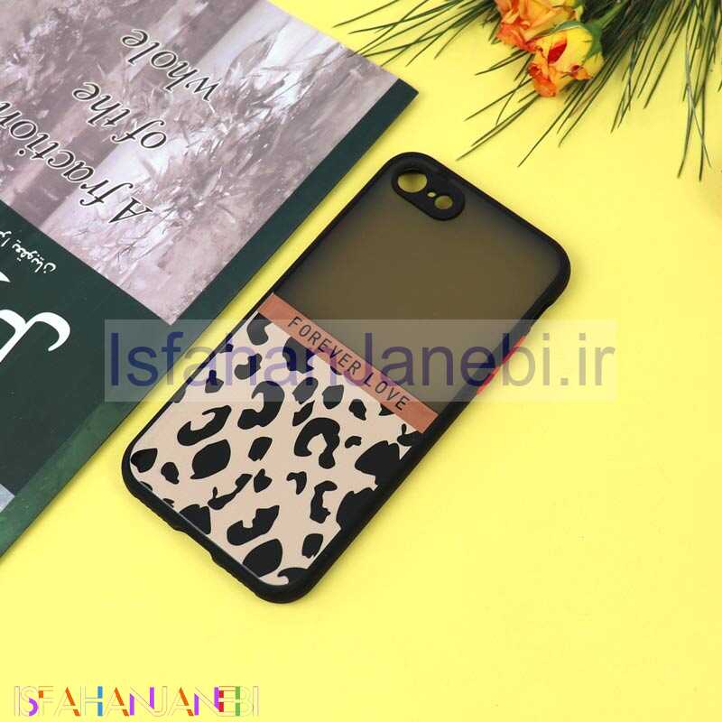 اصفهان جانبی-قاب PC مات محافظ لنزدار طرحدار پلنگی آیفون iPhone 7/8
