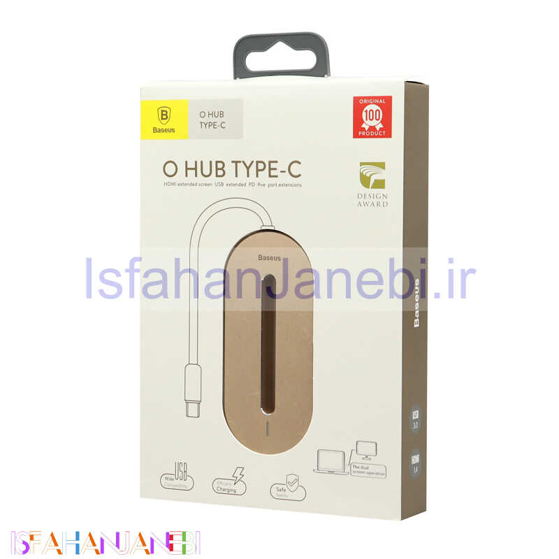 اصفهان جانبی-هاب 5 پورت Type-C باسئوس CABOOK HUB O shape