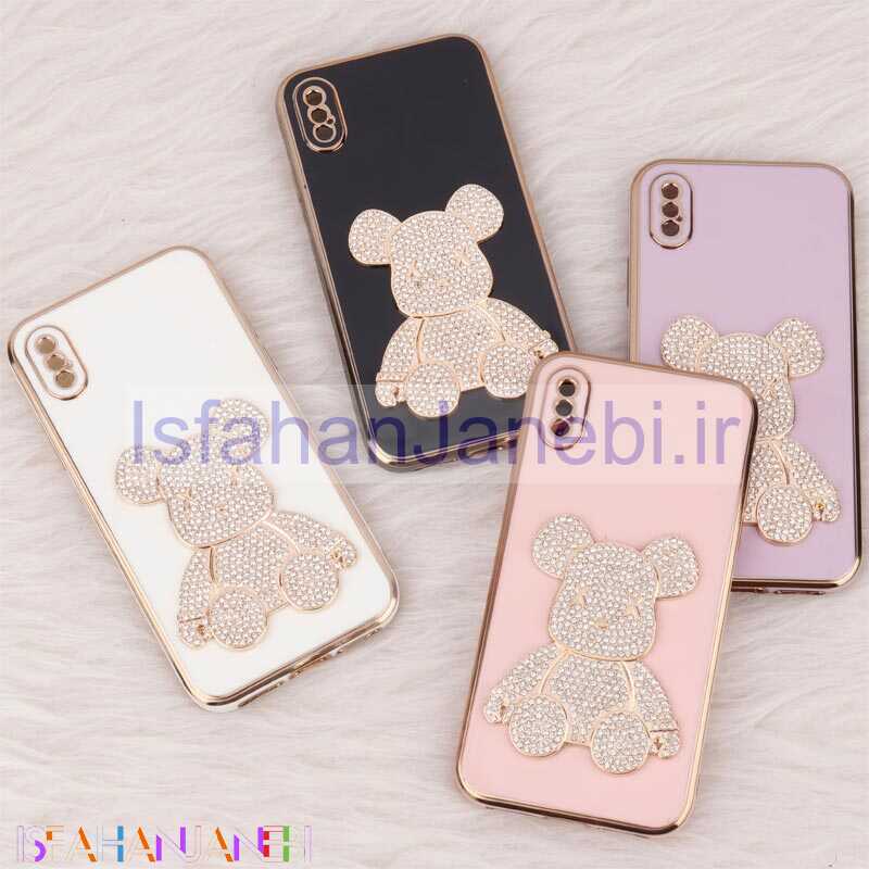 اصفهان جانبی-قاب My Case Power Bear نگین دار محافظ لنزدار iPhone X