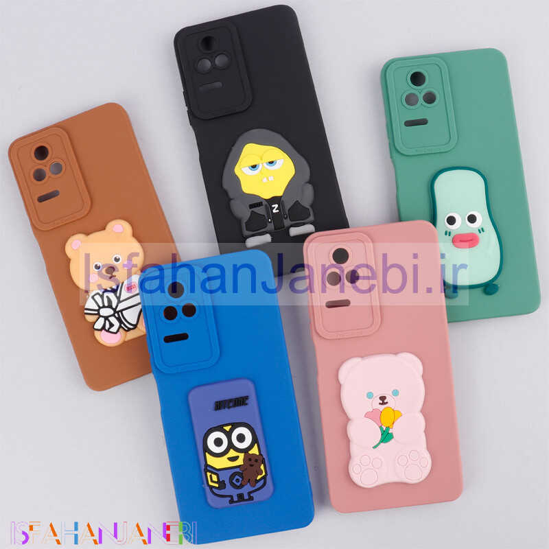 اصفهان جانبی-قاب سیلیکونی عروسکی برجسته محافظ لنزدار Xiaomi Poco F4 / Redmi K40s