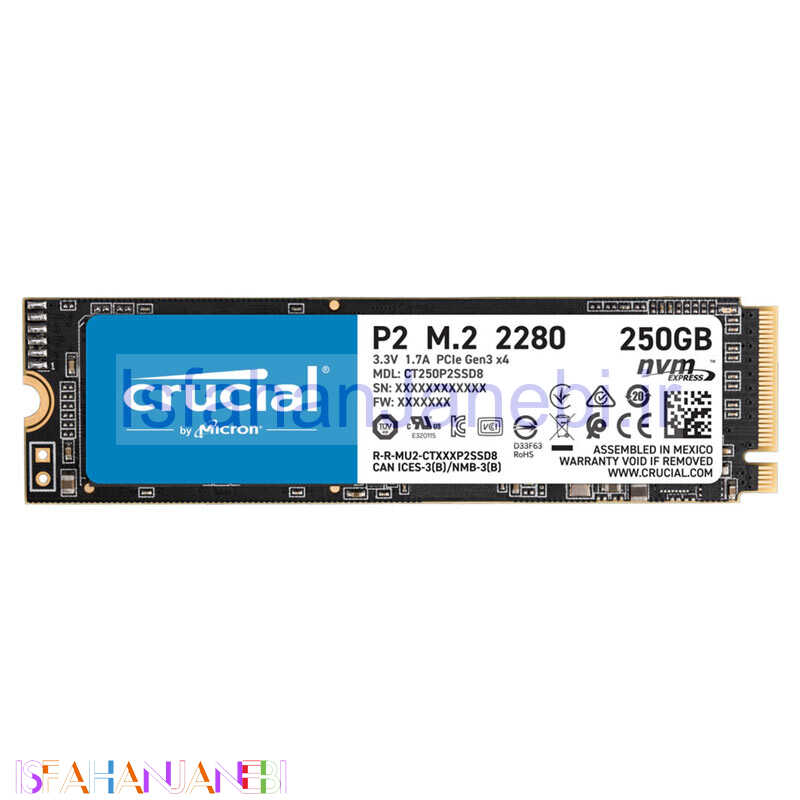 اصفهان جانبی-حافظه SSD کروشیال Crucial P2 500GB M.2