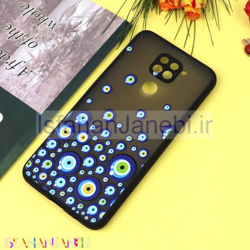 اصفهان جانبی-قاب PC مات محافظ لنزدار طرحدار چشم و نظر شیائومی Redmi Note 9