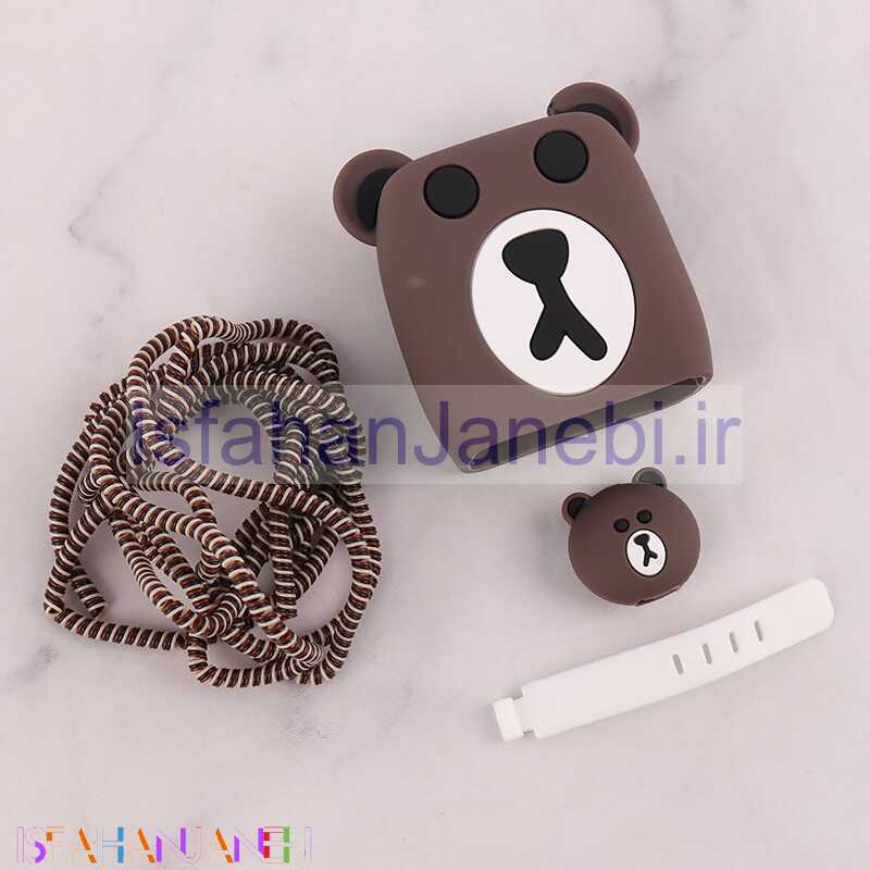 اصفهان جانبی-ست محافظ کابل و کلگی شارژر شیائومی 33 وات طرح خرس قهوه ای