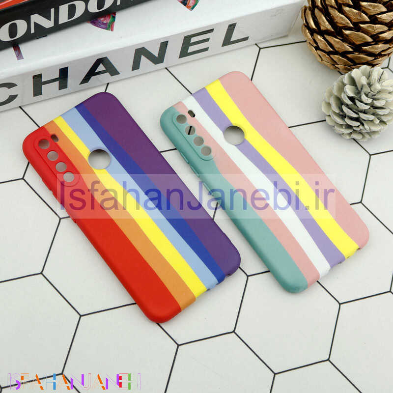 اصفهان جانبی-قاب محافظ لنزدار سیلیکونی رنگین کمانی Highcopy شیائومی Redmi Note 8