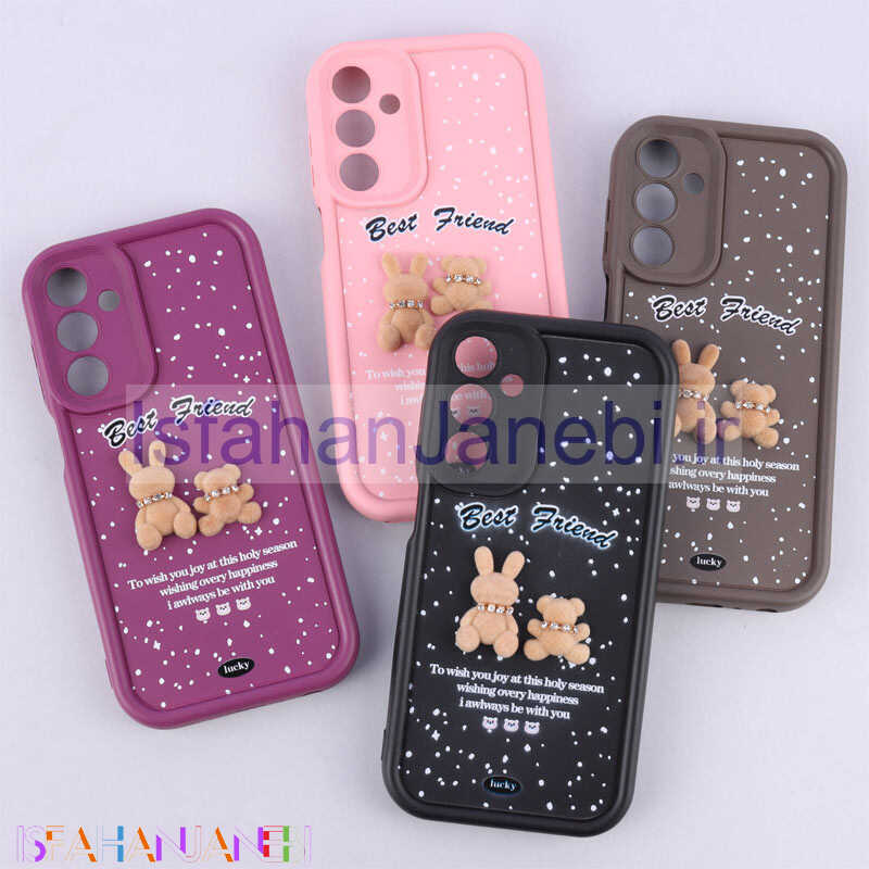 اصفهان جانبی-قاب سولید کیس عروسکی پشمالو محافظ لنزدار Samsung Galaxy A25