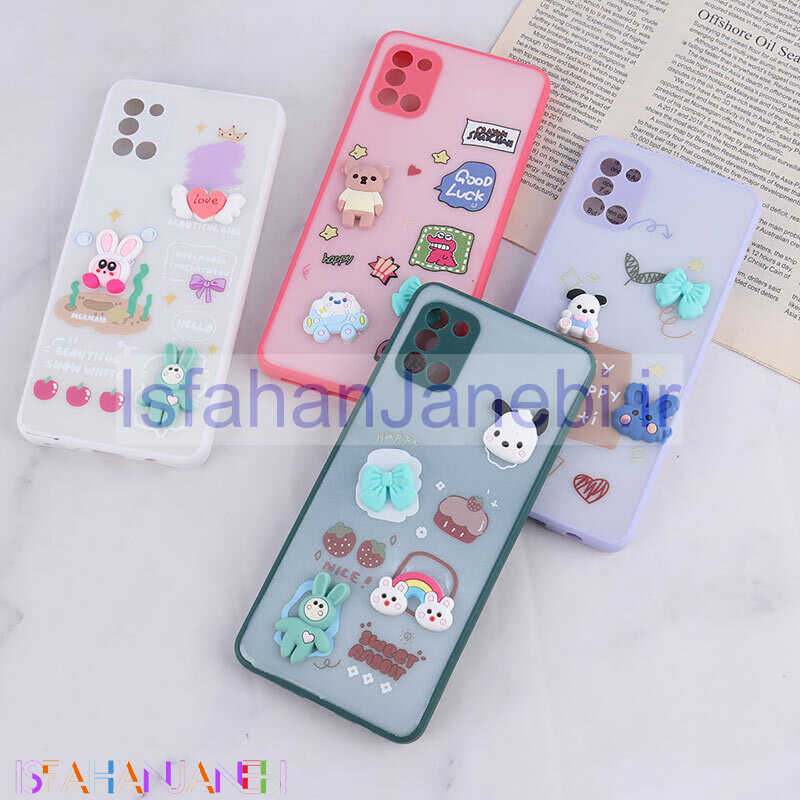 اصفهان جانبی-قاب شاینی سامسونگ Galaxy A31 عروسک برجسته محافظ لنزدار