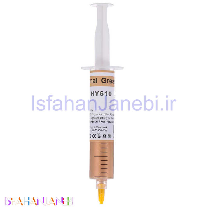 اصفهان جانبی-خمیر سیلیکون سرنگی HY610 Gold 20g بسته 10 عددی