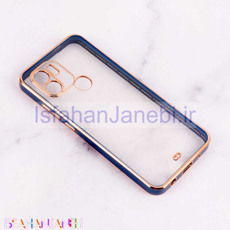 اصفهان جانبی-قاب Chrome دور طلایی محافظ لنزدار Xiaomi Redmi A1 Plus