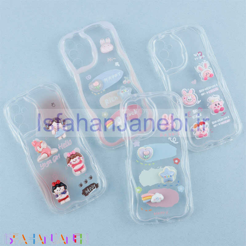 اصفهان جانبی-قاب رنگی عروسک برجسته محافظ لنزدار Samsung Galaxy A14 4G / A14 5G