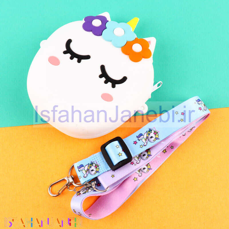 اصفهان جانبی-کیف هندزفری سیلیکونی بنددار تک شاخ کد 1 سفید