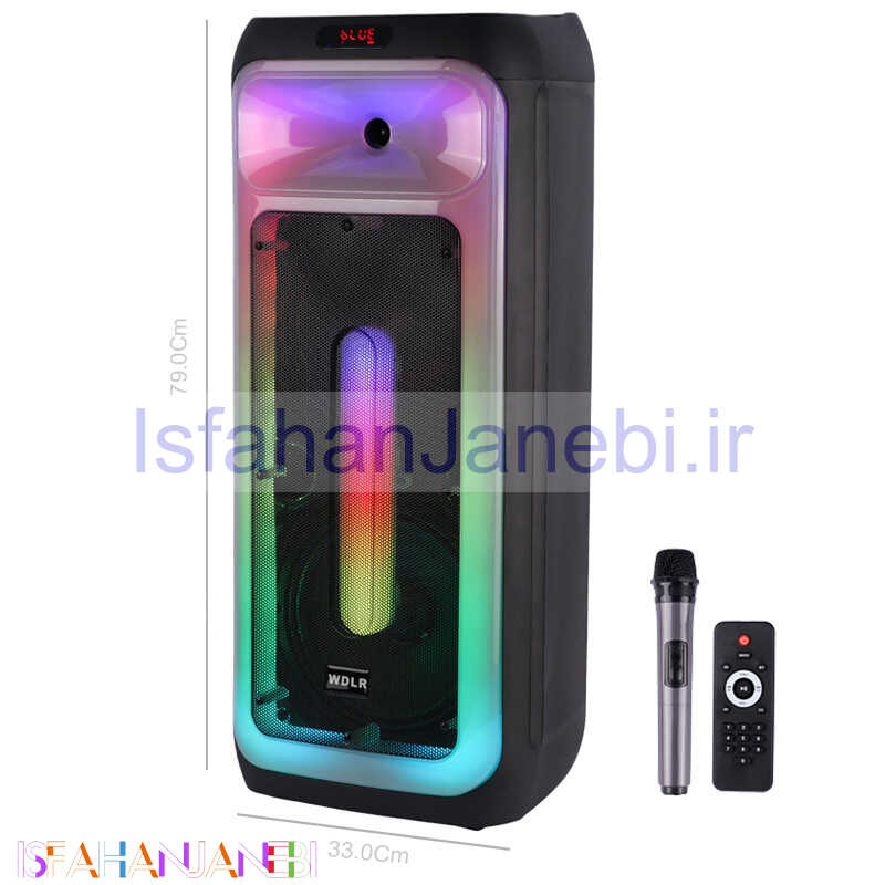 اصفهان جانبی-اسپیکر چمدانی بلوتوثی WDLR DR-1028 + میکروفون و ریموت کنترل