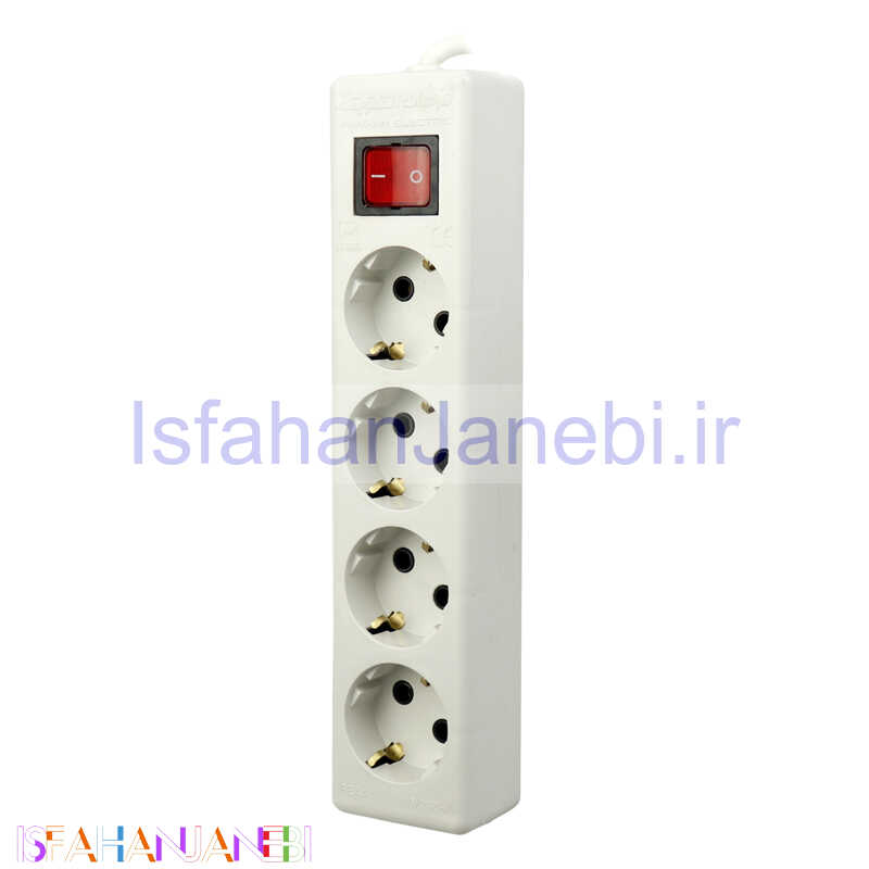 اصفهان جانبی-چند راهی 4 خانه برق ارت دار Farhan Electric FE444-5 با کابل 5 متری