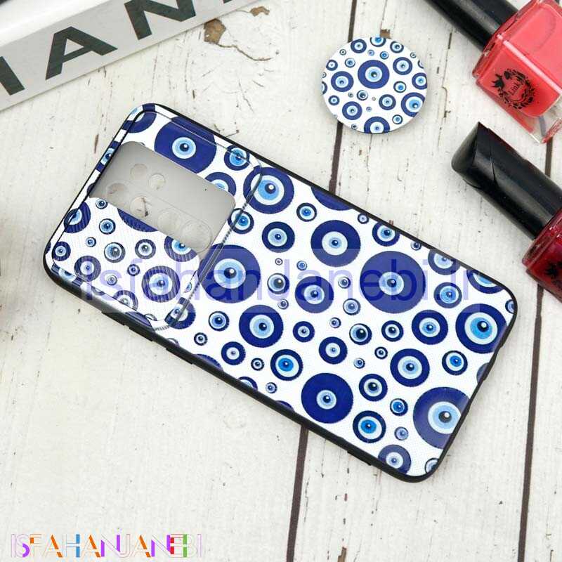 اصفهان جانبی-قاب طرحدار محافظ لنزدار کشویی + پاپ سوکت طرح چشم و نظر شیائومی Redmi Note 8 Pro سری B