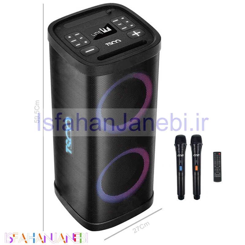 اصفهان جانبی-اسپیکر چمدانی بلوتوثی تسکو TS 1918 + میکروفون و ریموت کنترل