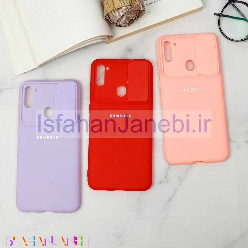 اصفهان جانبی-قاب سیلیکونی TPU محافظ لنزدار کشویی Samsung A11 لایت