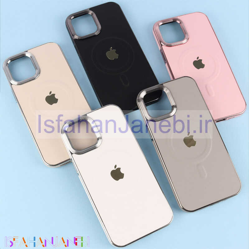 اصفهان جانبی-قاب چرمی مگ سیف آیفون iPhone 12 Pro Max دور لنز براق