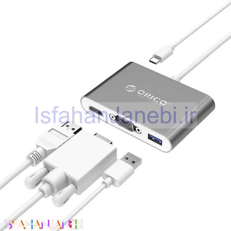 اصفهان جانبی-مبدل اوریکو Orico RCHV USB/HDMI/VGA to Type-C