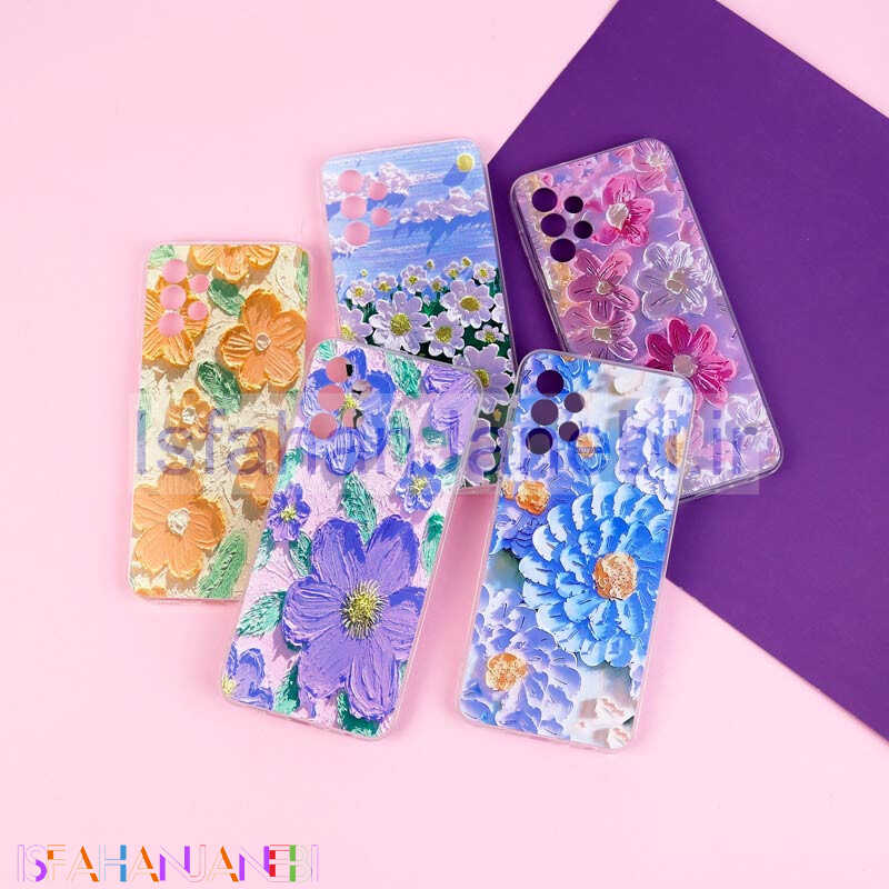 اصفهان جانبی-قاب ژله ای طرحدار گل برجسته محافظ لنزدار Samsung Galaxy A13 4G