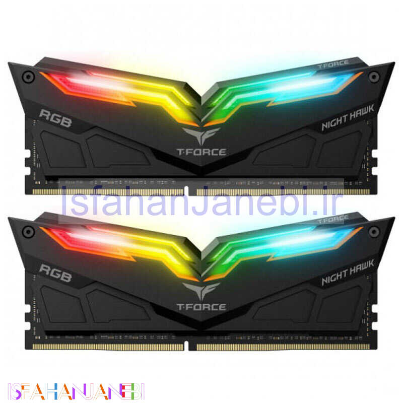 اصفهان جانبی-رم کامپیوتر TeamGroup T-Force Night Hawk RGB DDR4 32GB 3200MHz CL16 Dual