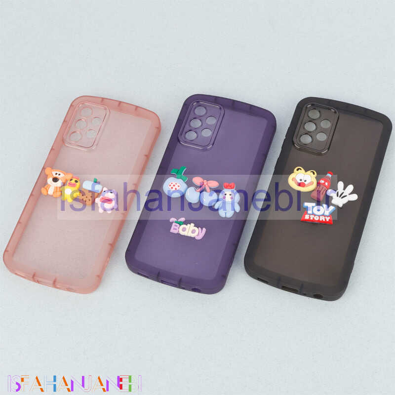 اصفهان جانبی-قاب متال ژله ای عروسک برجسته محافظ لنزدار Samsung Galaxy A72