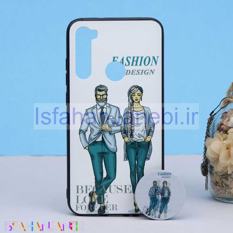 اصفهان جانبی-قاب طرحدار + پاپ سوکت Xiaomi Redmi Note 8 کد6 سری B