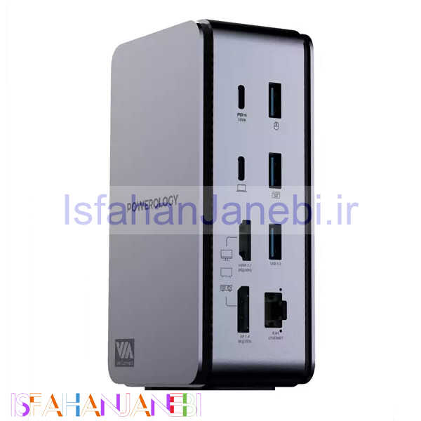 اصفهان جانبی-هاب 15 پورت Type-C پاورولوجی PW15IN1DS-GY