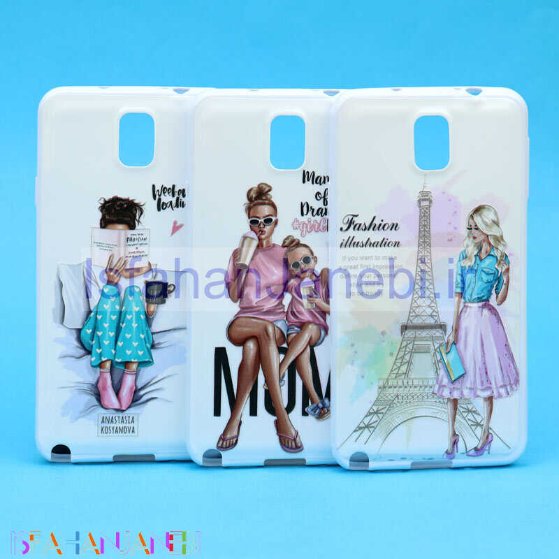 اصفهان جانبی-قاب فانتزی سفید طرح دختر سامسونگ Note 3
