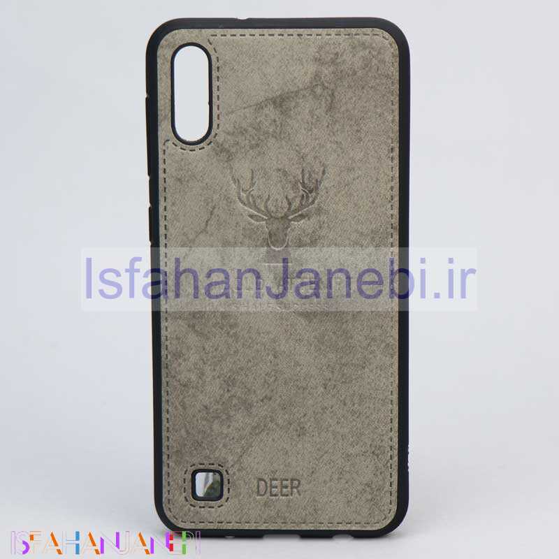 اصفهان جانبی-قاب چرمی طرح گوزن Samsung A10 طوسی