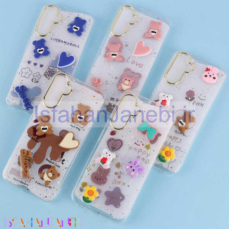 اصفهان جانبی-قاب ژله ای شفاف عروسک برجسته Samsung Galaxy A25