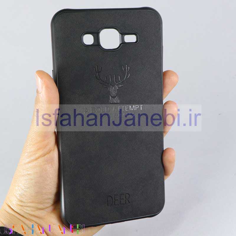 اصفهان جانبی-قاب چرمی طرح گوزن Samsung J7 مشکی