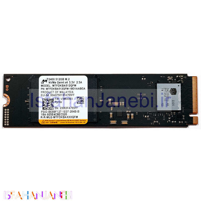 اصفهان جانبی-حافظه SSD میکرون Micron MTFDKBA512QFM 512GB M.2 استوک