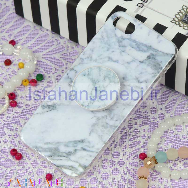 اصفهان جانبی-قاب سوپر IMD دور شفاف پاپ سوکت دار iPhone 7/8 سنگی