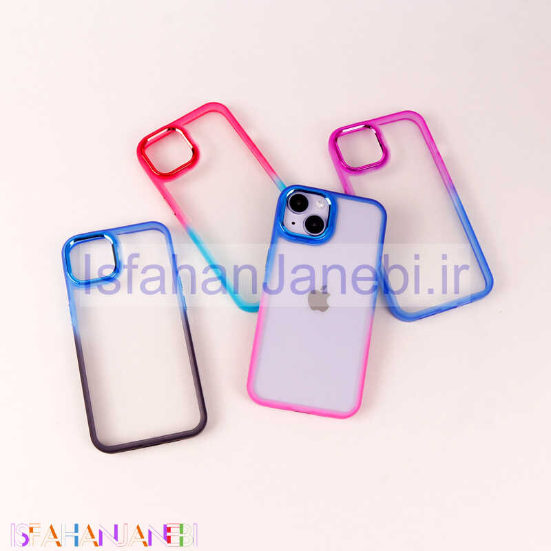 اصفهان جانبی-قاب PC شفاف متال ایرون دو رنگ iPhone 14